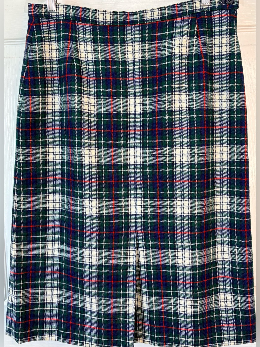 Vintage 70s Pendleton 100% Virgin Wool Lined Skirt Plaid Tartan Preppy Size 12